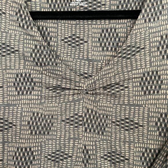 Toad & Co Rosalinda A Line Dress 3/4 Sleeve Organic Cotton Gray/Tan - Picture 4 of 7